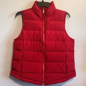 Talbots Duck Down Red Puffer Vest